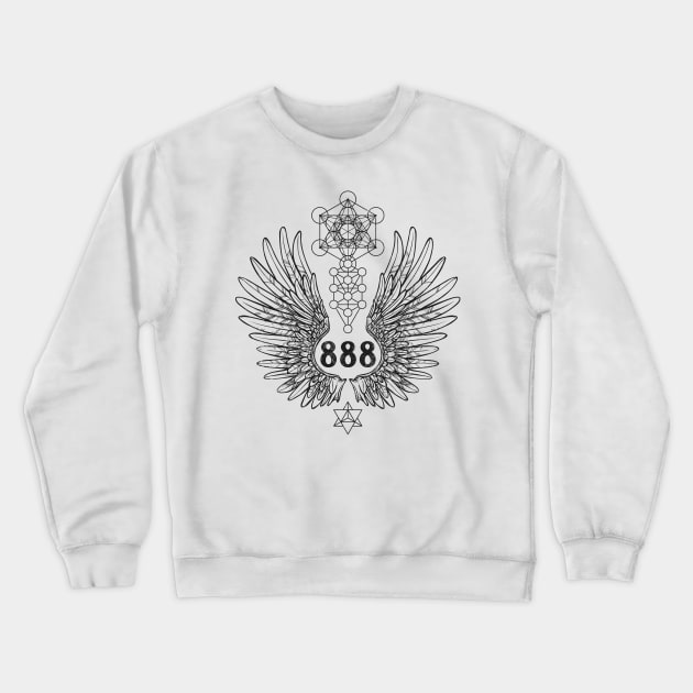 Angel Number 888 Sacred Geometry Crewneck Sweatshirt by LadyMoldavite